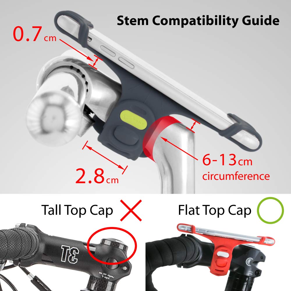 ?Bone? Bike Phone Mount, Universal Bicycle Stem Handlebar Cell Phone Holder For 4 To 6 Inch Smartphone (Bike Tie Pro Dark Blue)